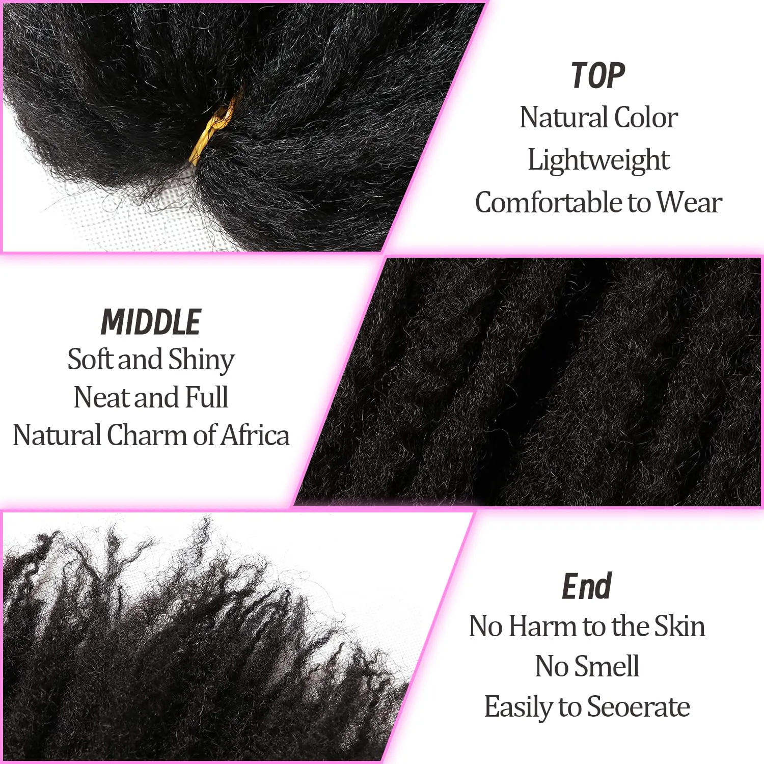 Marley Twist Braiding Hair-18 Inch 90Roots/unfold Soft Marley Twist Hair For Twists 3 Packs Lightweight Cuabn Twist Hair For Black Women (18 Inch 3 Packs, 1B#)