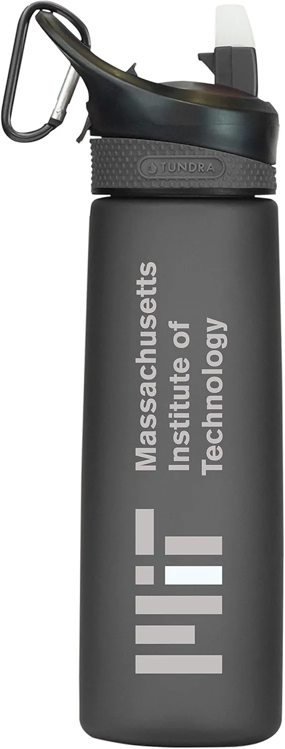 Massachusetts Institute for Technology Tritan Plastic Frosted Sport Water Bottle, Design-1 - Black