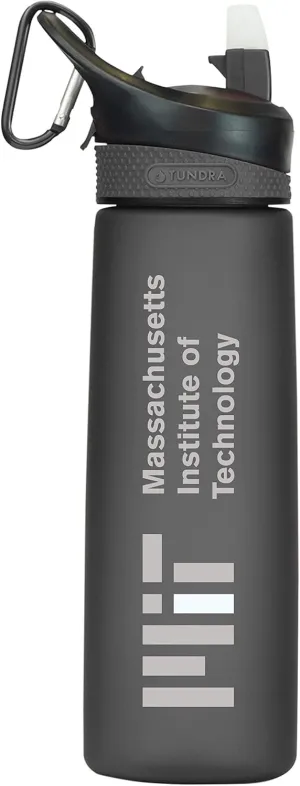 Massachusetts Institute for Technology Tritan Plastic Frosted Sport Water Bottle, Design-1 - Black