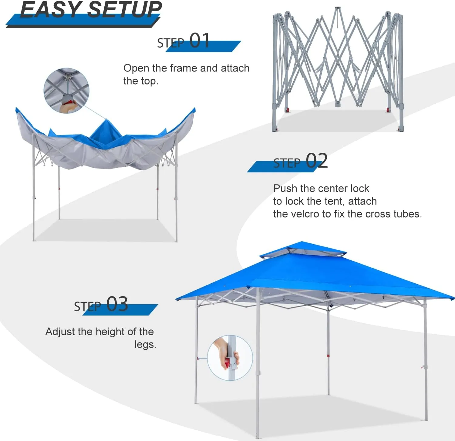 MASTERCANOPY 13x13 Pop-Up Canopy Tent Instant Shelter Outdoor Canopy with Wheeled Bag (Brown&Khaki)