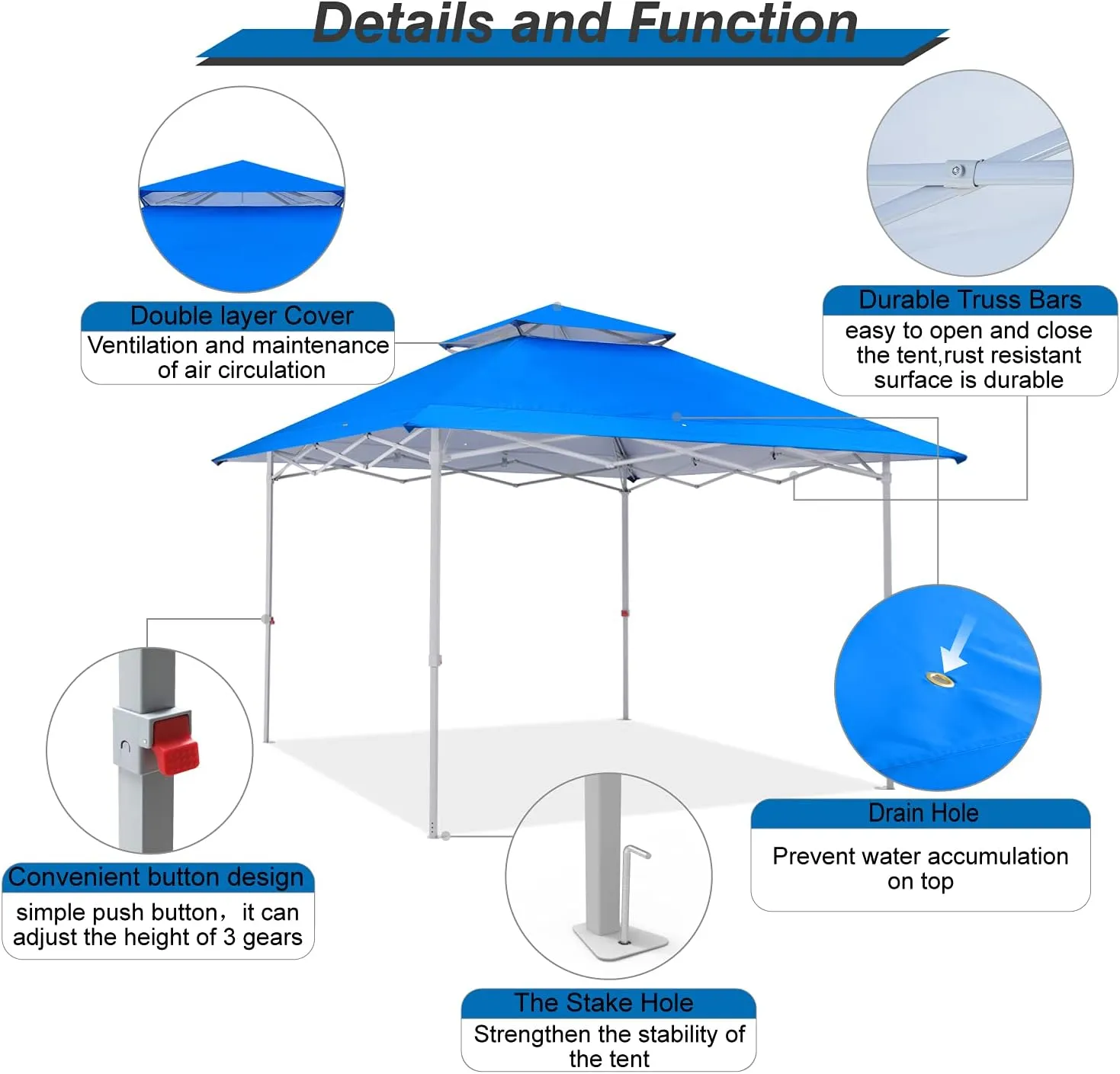 MASTERCANOPY 13x13 Pop-Up Canopy Tent Instant Shelter Outdoor Canopy with Wheeled Bag (Brown&Khaki)