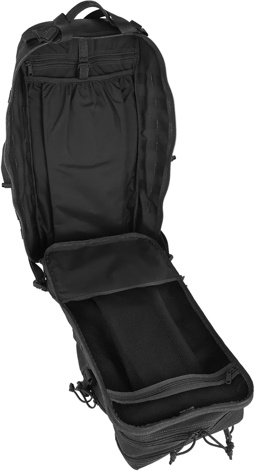 MAXPEDITION Gyrfalcon Backpack (Black) 36L Tactical Backpack with Detachable Waist Pack, MOLLE Internal Frame Rucksack, Military Survival Pack, Bug Out Bag, PT1054B