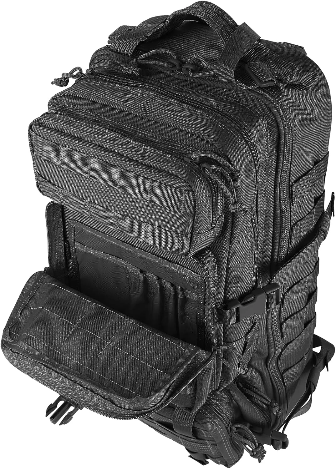 MAXPEDITION Gyrfalcon Backpack (Black) 36L Tactical Backpack with Detachable Waist Pack, MOLLE Internal Frame Rucksack, Military Survival Pack, Bug Out Bag, PT1054B