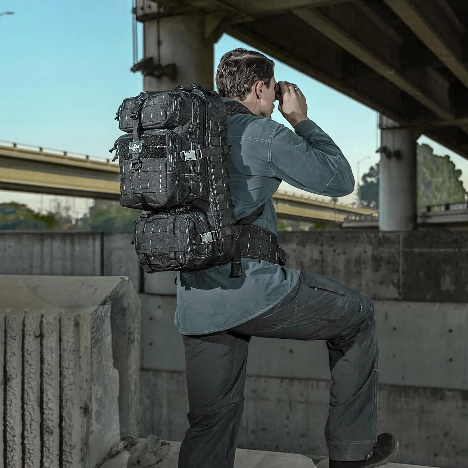 MAXPEDITION Gyrfalcon Backpack (Black) 36L Tactical Backpack with Detachable Waist Pack, MOLLE Internal Frame Rucksack, Military Survival Pack, Bug Out Bag, PT1054B