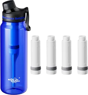 Membrane Solutions C3 36oz ACF Filtered Water Bottle with Extra 4 Packs ACF Replacement Filter
