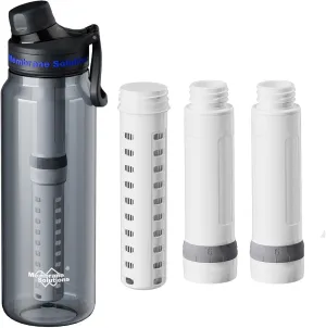 Membrane Solutions C3 36oz ACF UF Filtered Water Bottle with Extra 2 Packs ACF   1 Pack UF Replacement Filter