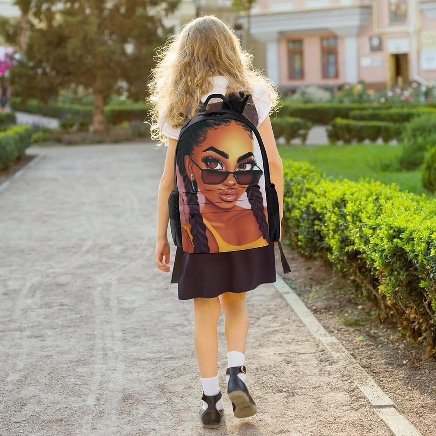 Men Women Lightweight Abstract Fashion Black Woman Art African American Women Art Backpack Large Capacity Carry On Bag With Padded Straps for Sports Work Walking Cycling
