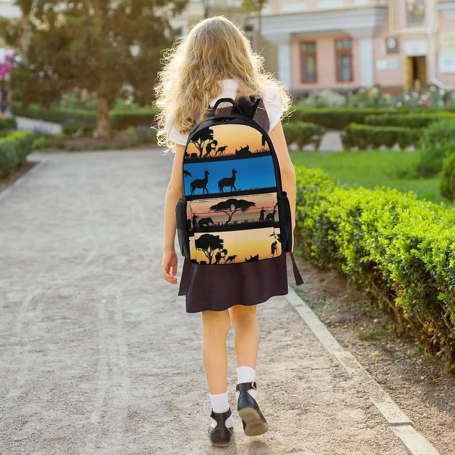 Men Women Lightweight African Wild Animals Acacia Trees Art Backpack Large Capacity Carry On Bag With Padded Straps for Sports Work Walking Cycling