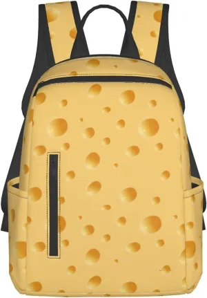 Men women lightweight anti-theft travel daypack fashion rucksack laptop backpack for work/travel/college/business - for Yellow Cheese Pattern Texture