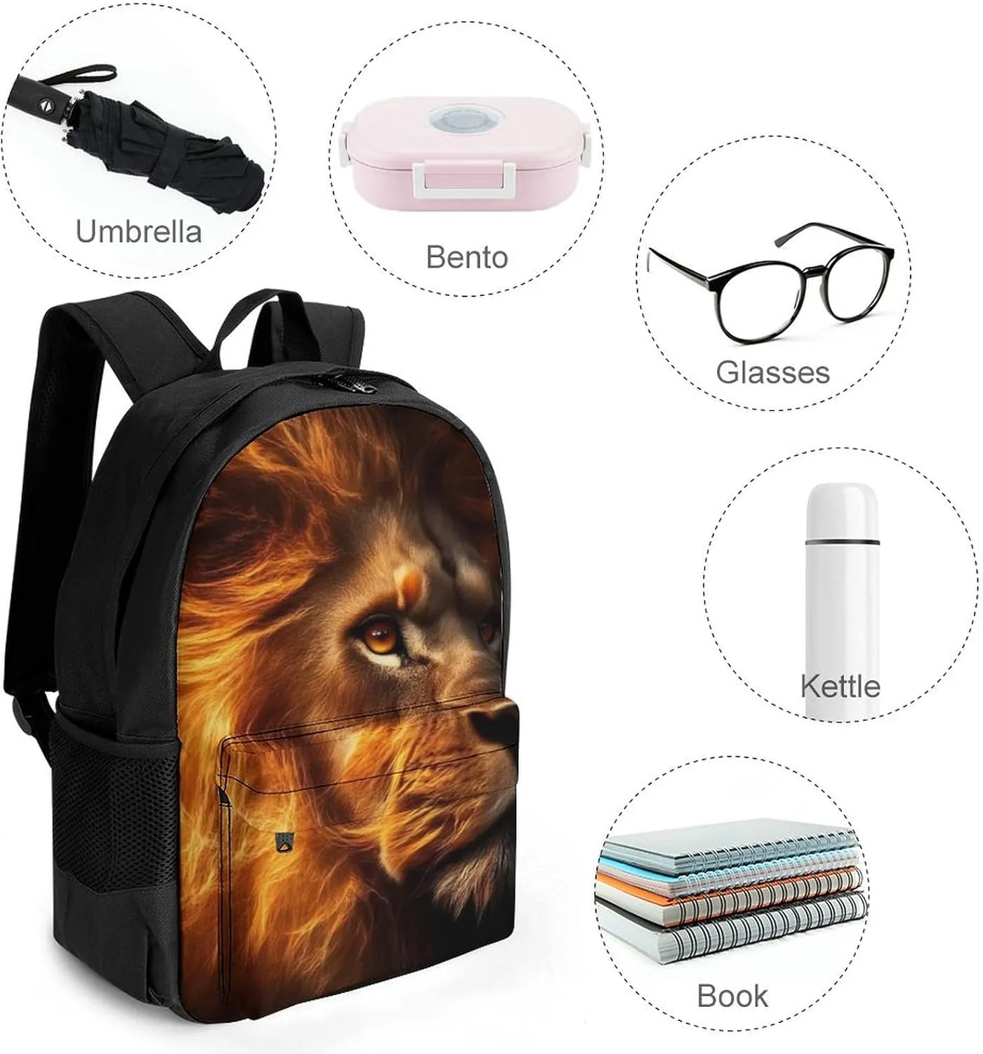 Men Women Lightweight Lion Of Judah Casual Daypack Big Capacity Bookbag With Padded Straps for Gym Travel Walking Cycling