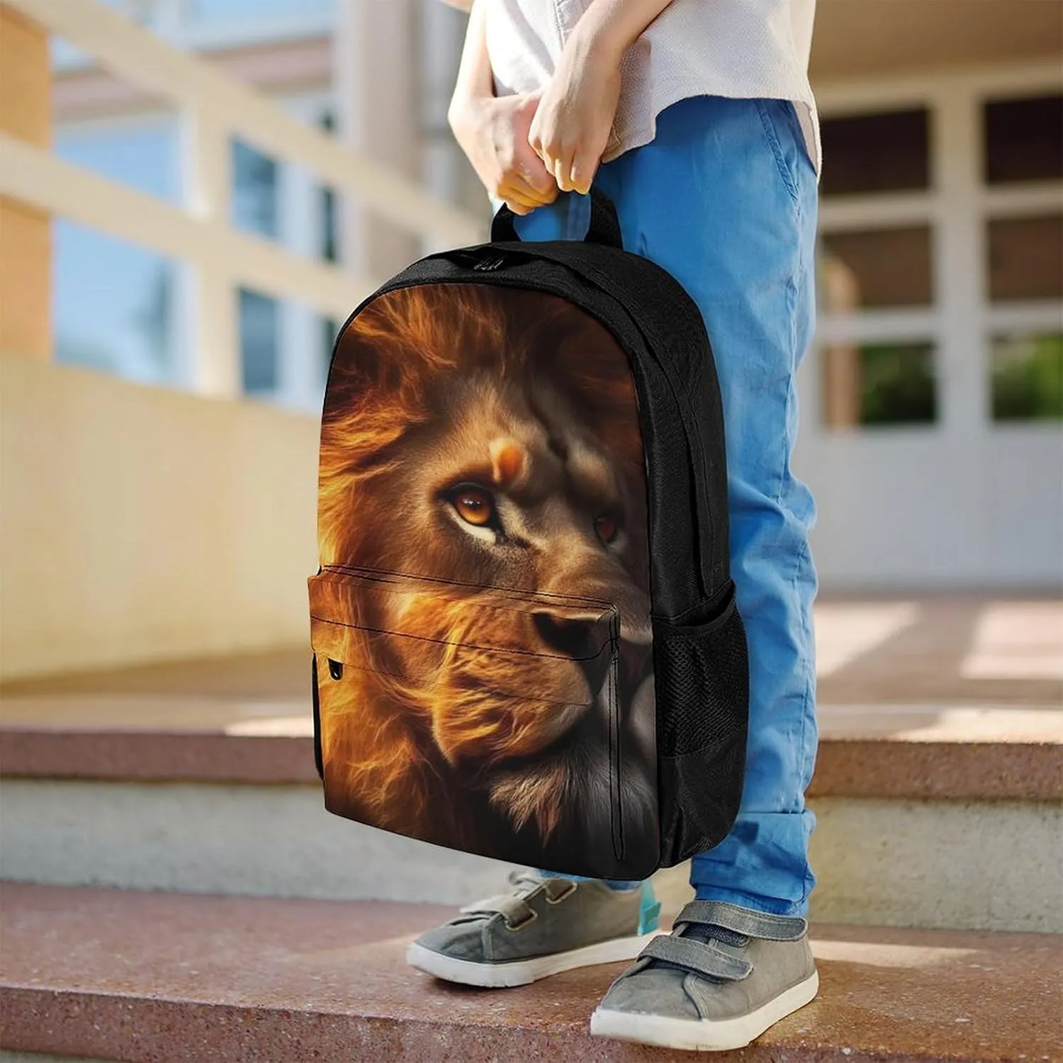 Men Women Lightweight Lion Of Judah Casual Daypack Big Capacity Bookbag With Padded Straps for Gym Travel Walking Cycling
