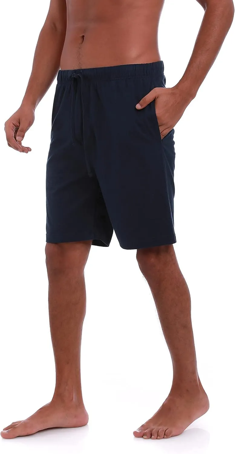 Men’s (2-Pack) Cotton Rich Knit Short | Sleepwear Shorts with Pockets | Ultra Soft, Breathable (Made in Egypt)