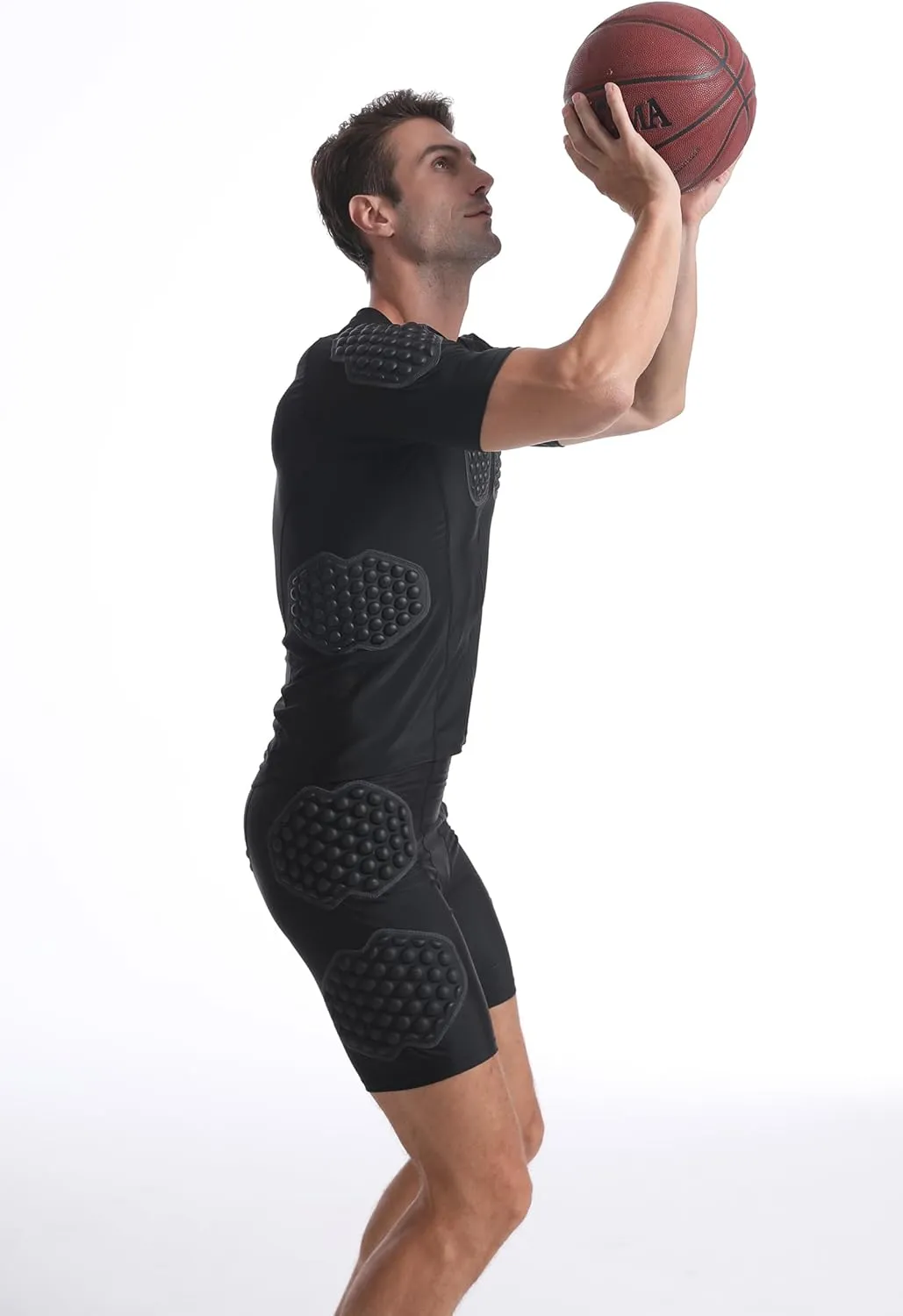 Men's Basketball Compression Padded Shorts, Butt Pads Impact Short Pants
