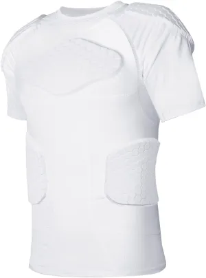 Mens Football Padded Shirt Chest Rib Protector Undershirt for Football Baseball Softball Rugby
