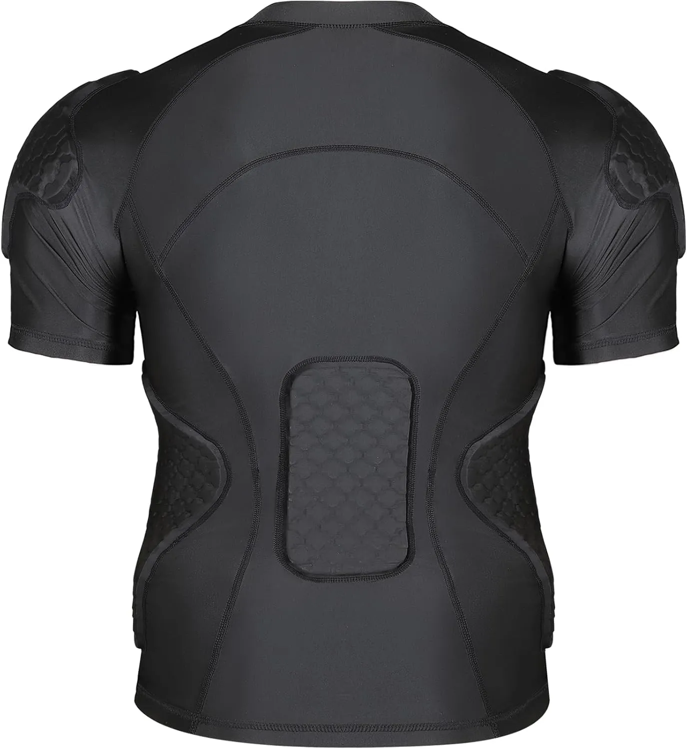 Mens Football Padded Shirt Chest Rib Protector Undershirt for Football Baseball Softball Rugby