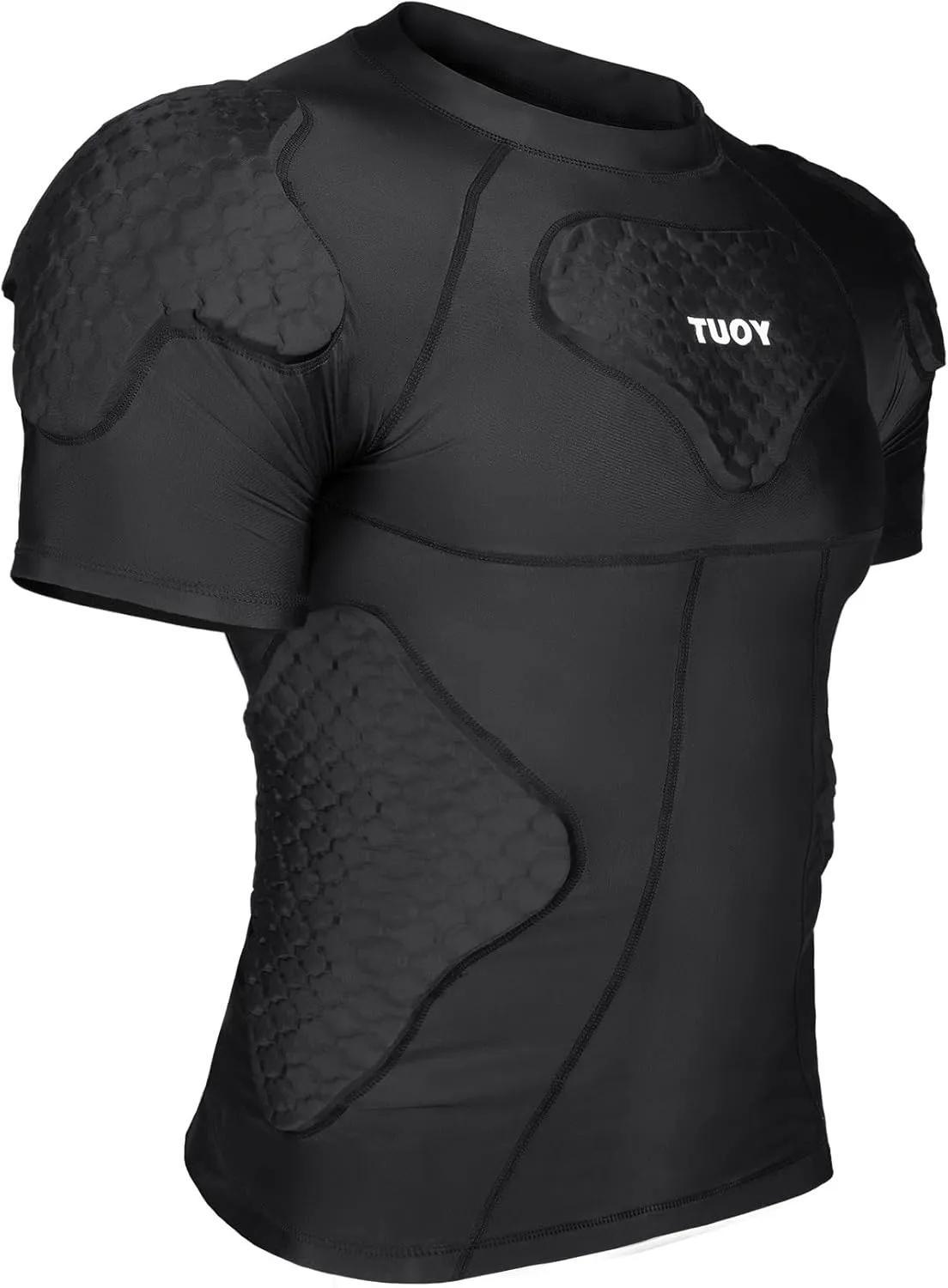 Mens Football Rib Protector with Pads Adult Protective Undershirt Heart Guard for Softball Rugby Lacrosse