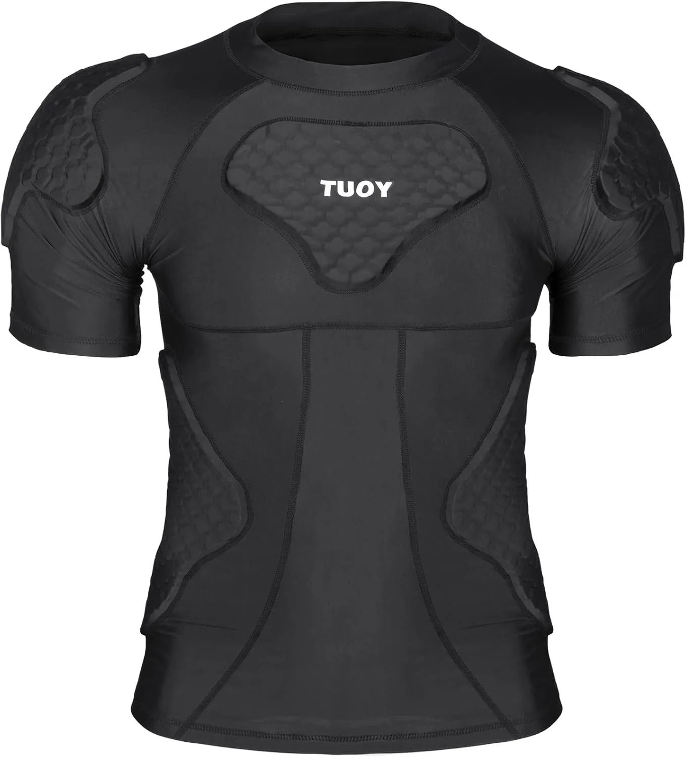 Mens Football Rib Protector with Pads Adult Protective Undershirt Heart Guard for Softball Rugby Lacrosse