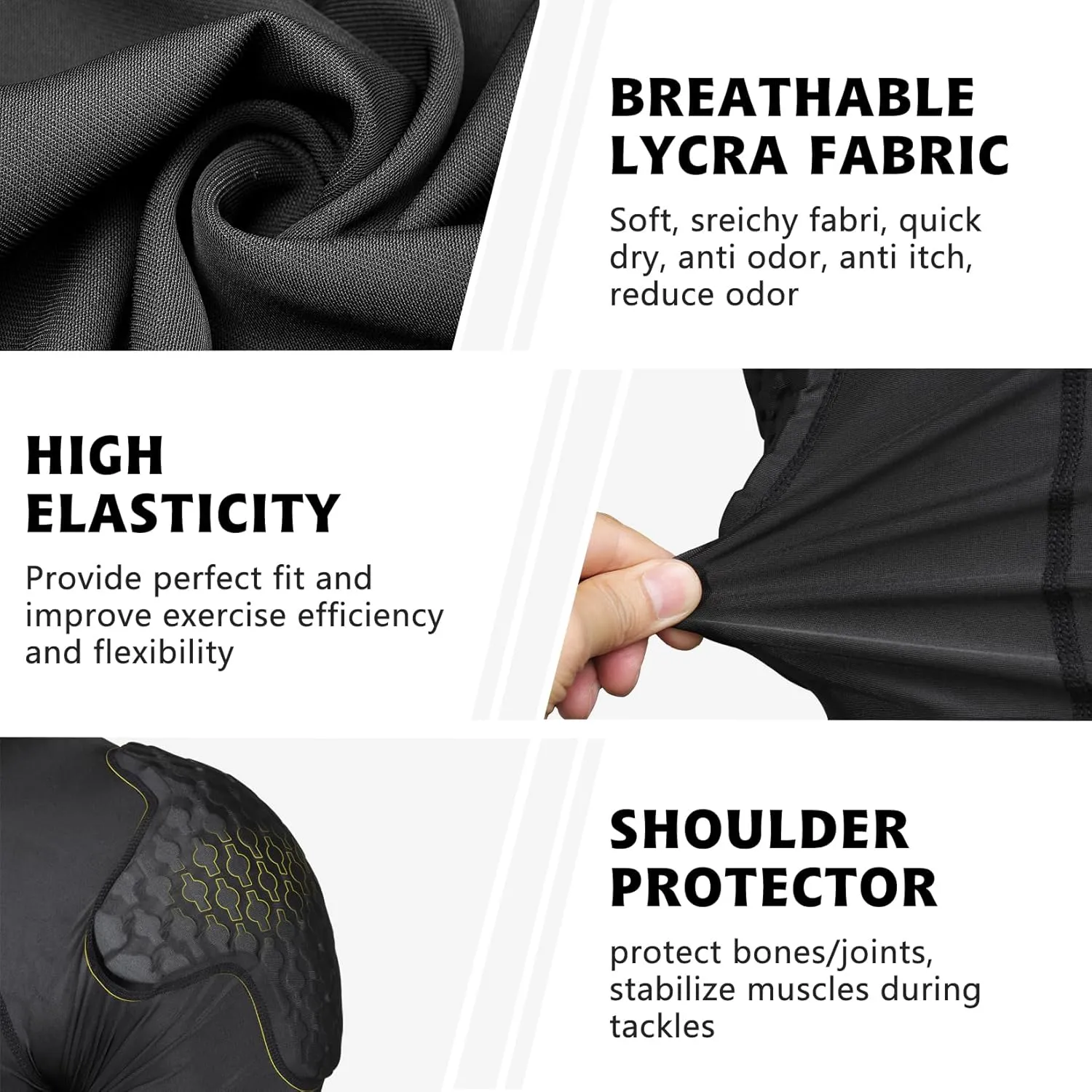Mens Football Rib Protector with Pads Adult Protective Undershirt Heart Guard for Softball Rugby Lacrosse