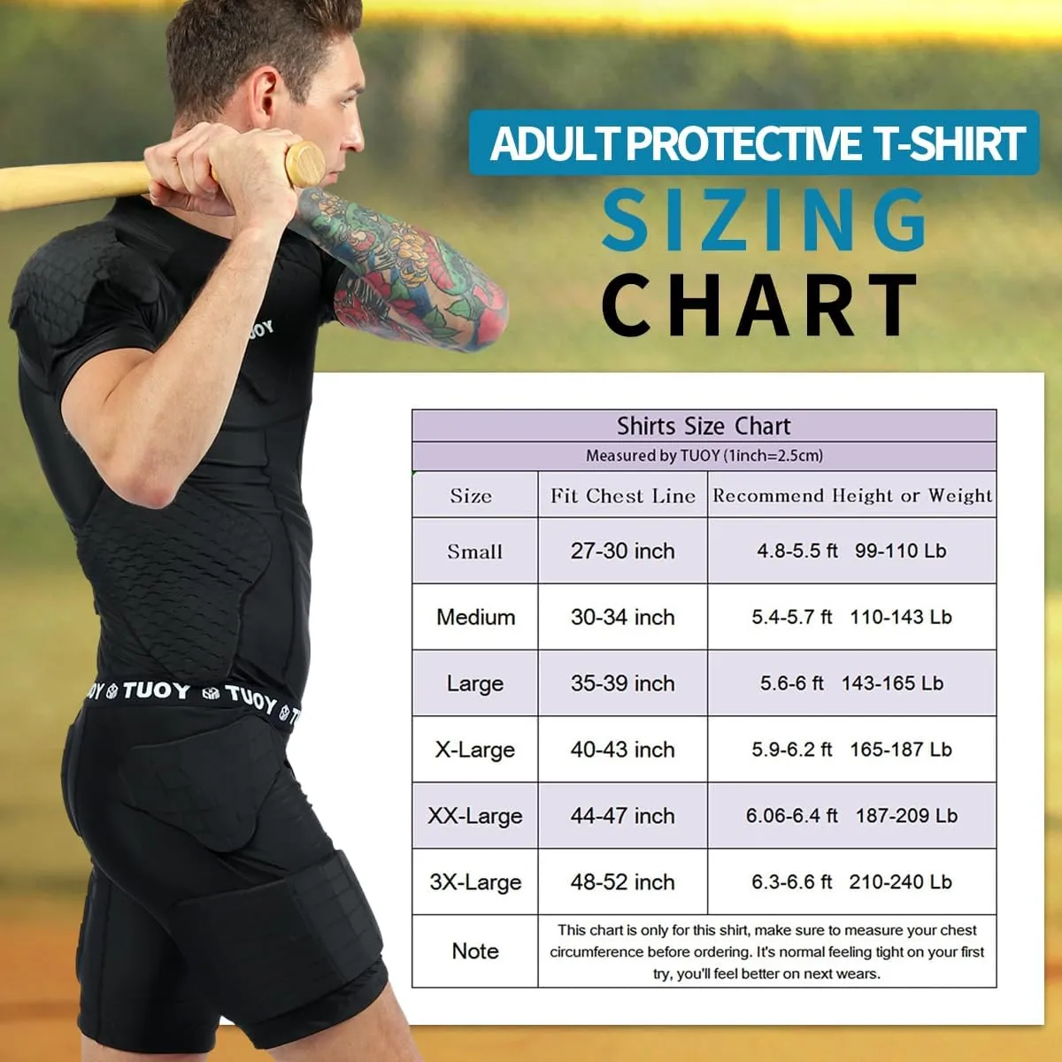 Mens Football Rib Protector with Pads Adult Protective Undershirt Heart Guard for Softball Rugby Lacrosse