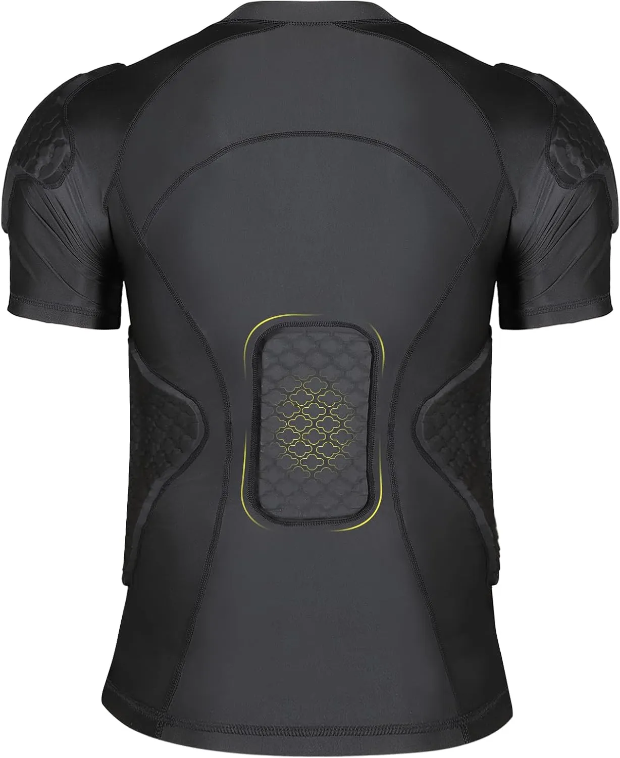 Mens Football Rib Protector with Pads Adult Protective Undershirt Heart Guard for Softball Rugby Lacrosse