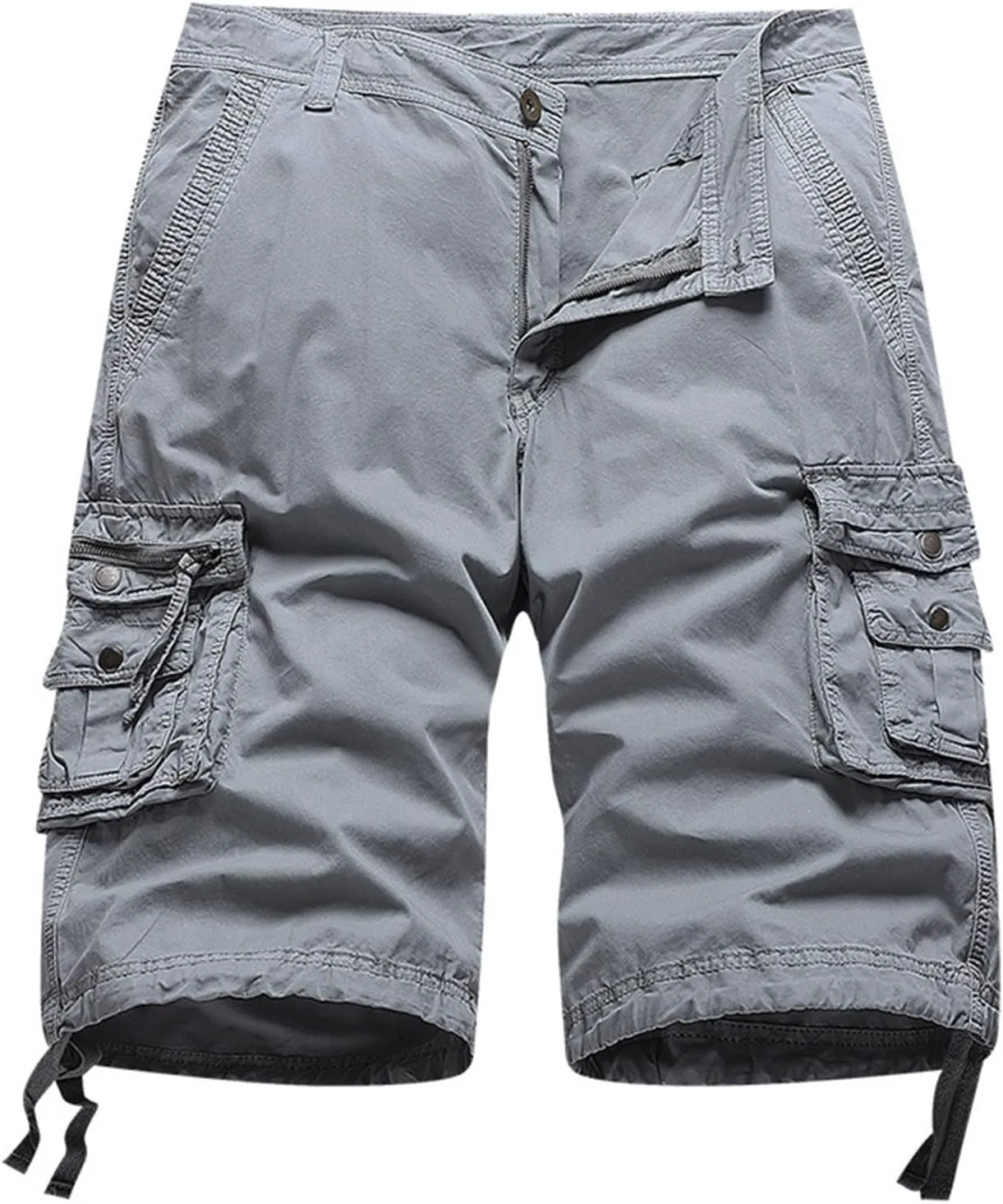 Mens Lightweight Hiking Shorts Loose Fit Solid Cotton Multi Pockets Cargo Shorts Big and Tall Plus Size Work Shorts