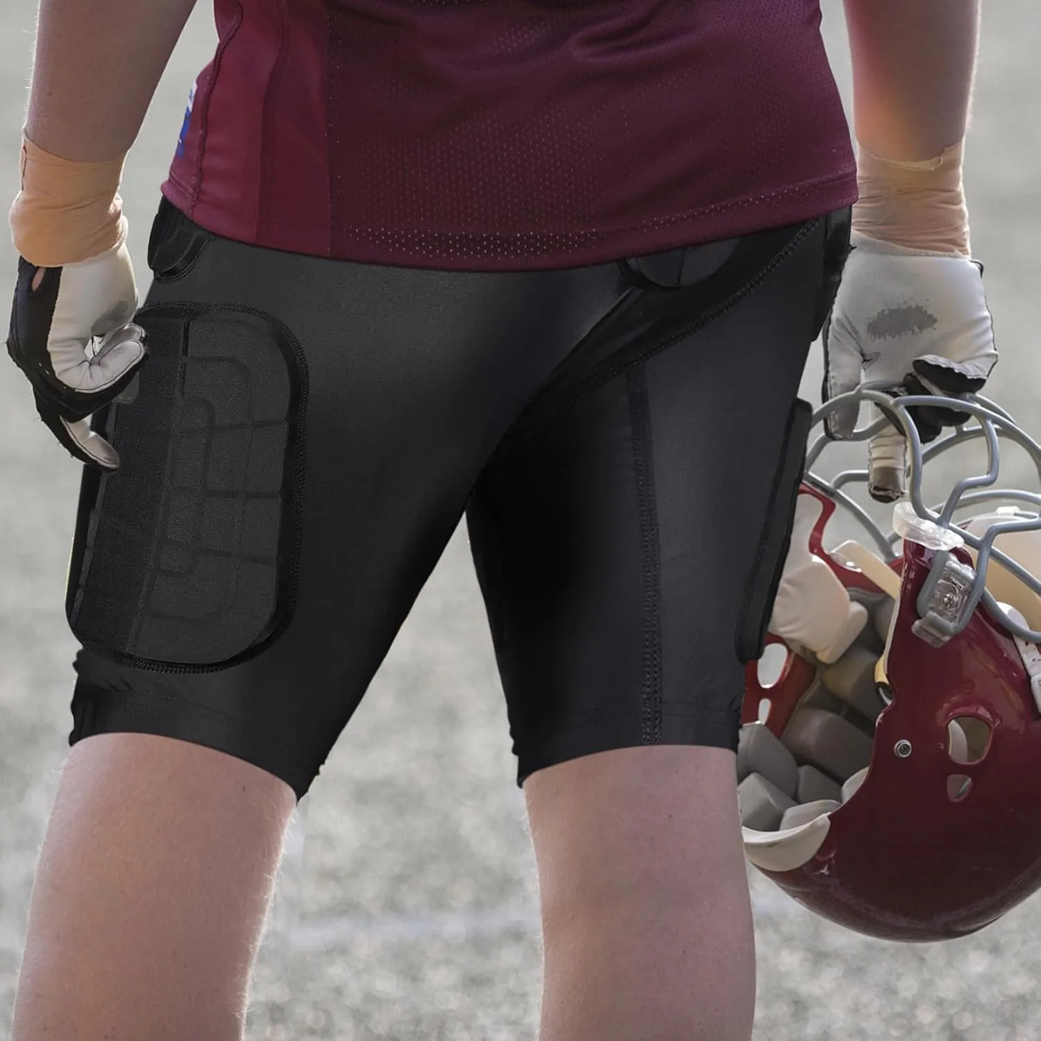 Mens Padded Football Girdle with Pads Hip Thigh Butt Tailbone Protector Pants Youth Adult Protective for Baseball
