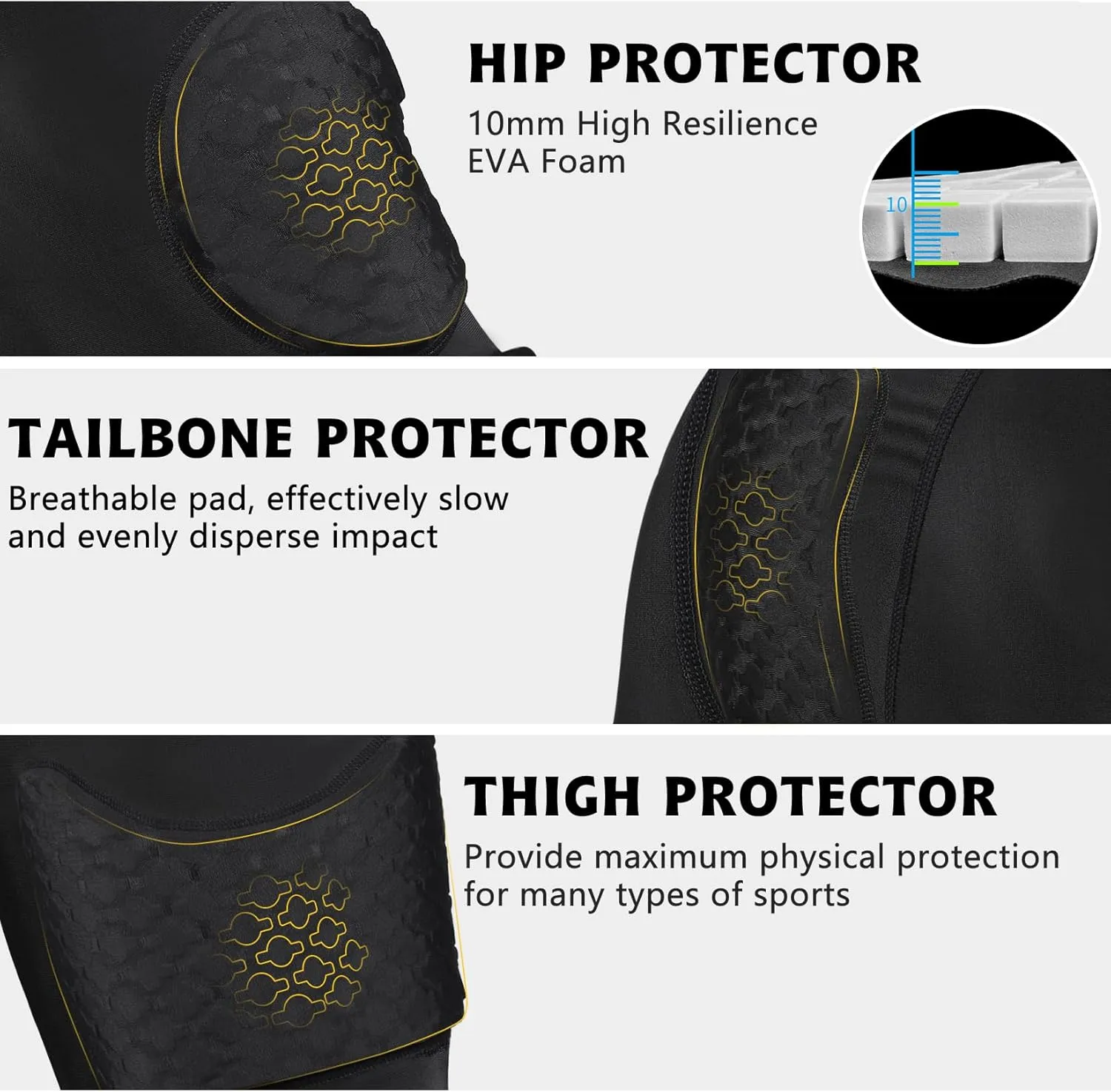 Mens Padded Football Girdle with Pads Hip Thigh Butt Tailbone Protector Pants Youth Adult Protective for Baseball
