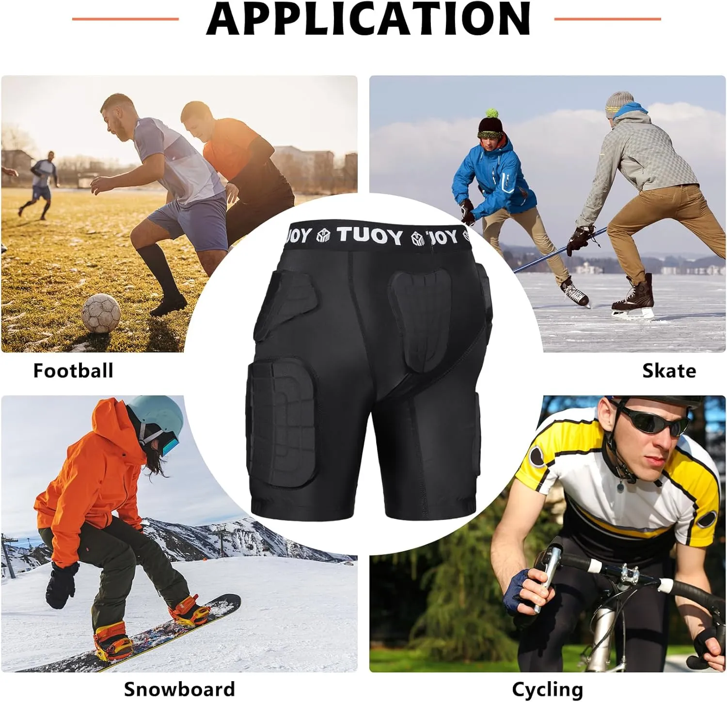 Mens Padded Football Girdle with Pads Hip Thigh Butt Tailbone Protector Pants Youth Adult Protective for Baseball