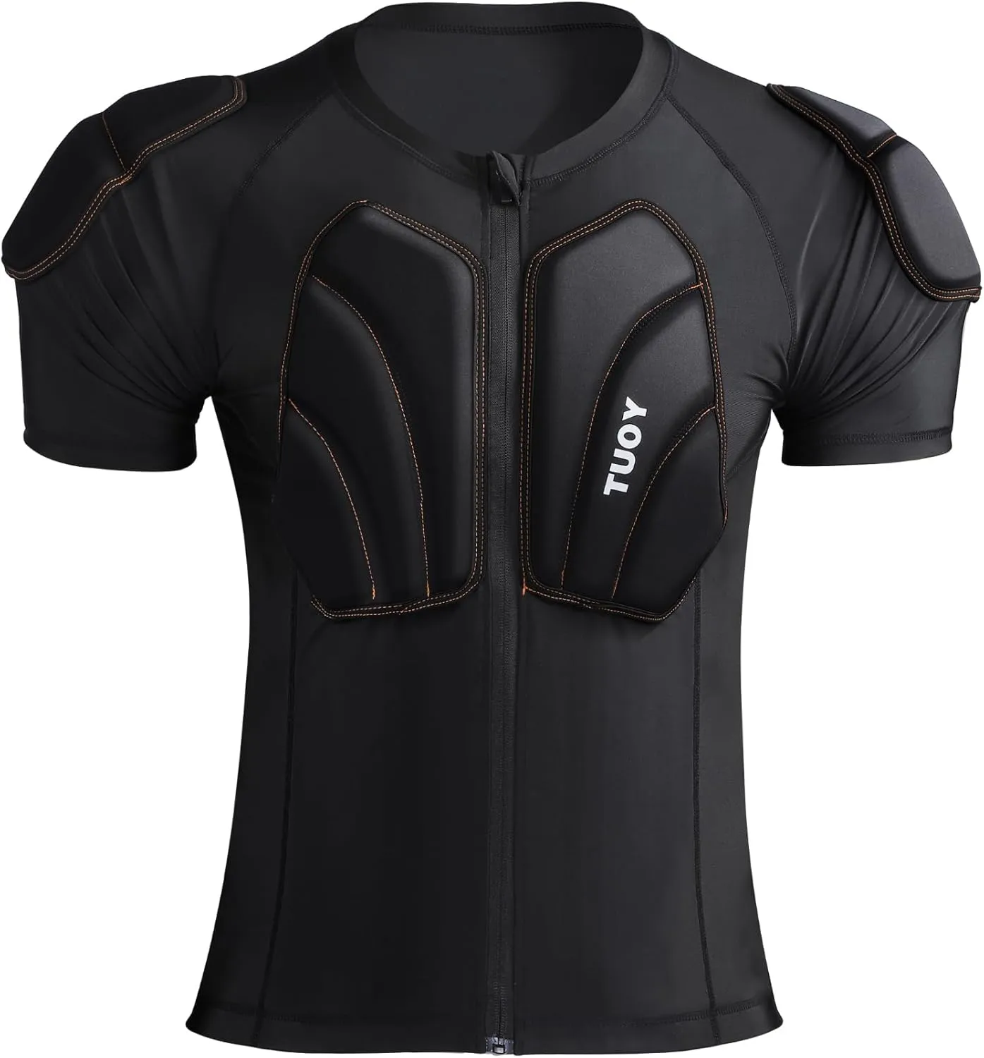 Men's Padded Snowboarding Sports Shirt Body Armor Chest Shoulder Back Protector with Thick EVA Back Pads