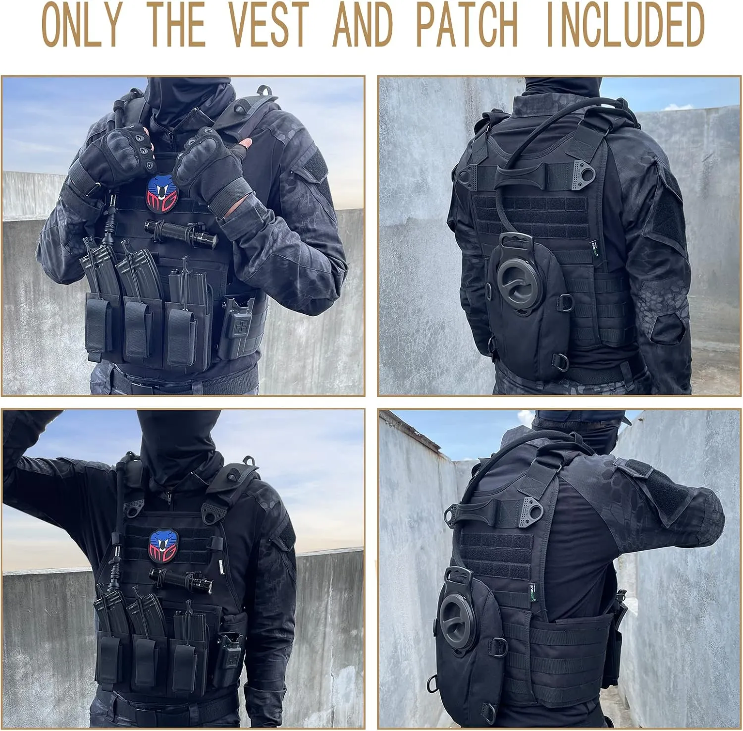 MGFLASHFORCE Tactical Vest for Men, Airsoft Molle Vest