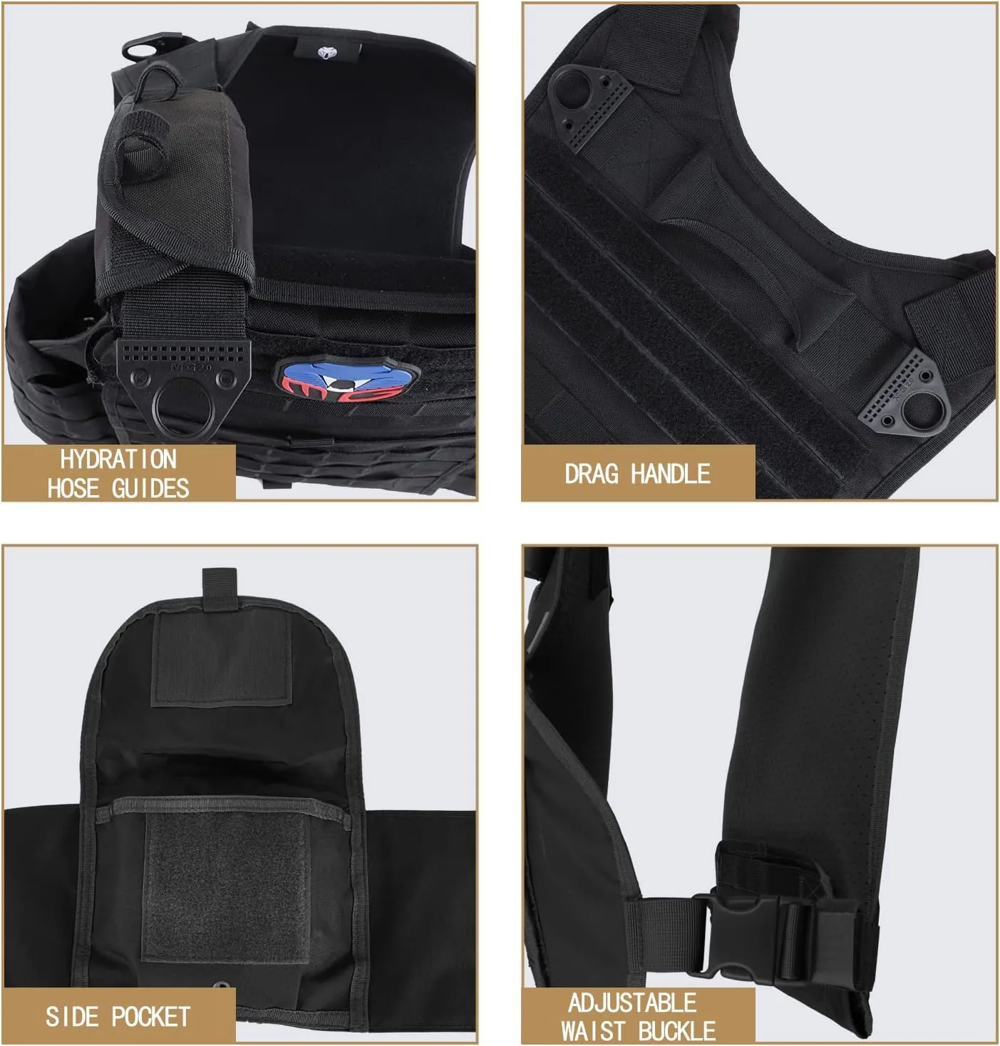 MGFLASHFORCE Tactical Vest for Men, Airsoft Molle Vest