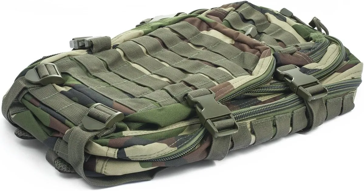Mil-Tec Military Army Patrol Molle Assault Pack Tactical Combat Rucksack Backpack 20L French Army Cce Camo