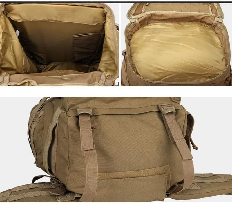 Military Tactical Backpack, Large Hiking Rucksack for Camping, Survival, Adventure Hunting (brown, 29in*14.5in*12.6in)