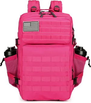 Military Tactical Backpacks Molle Army Assault Pack Hydration Pack Waist Belt Tactical Daypack Molle Hiking Packs (RoseRed)