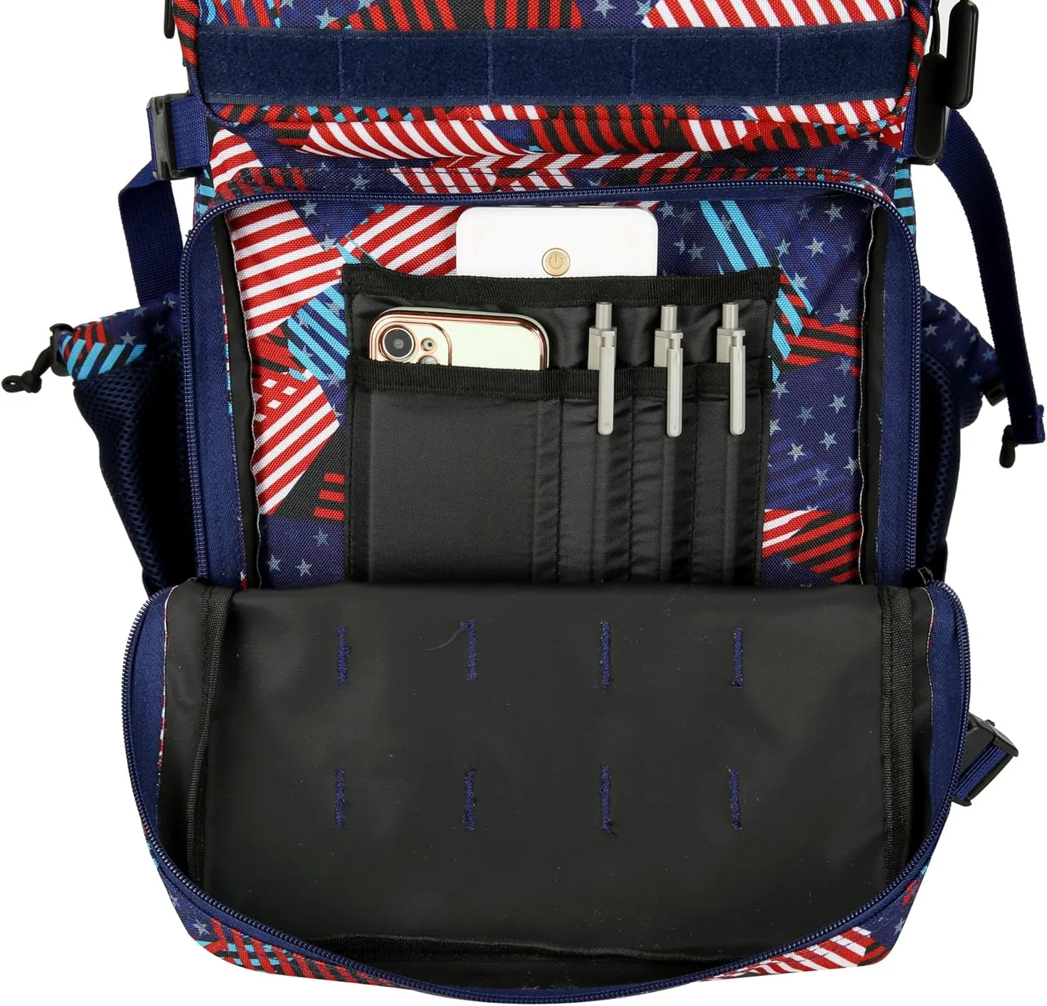 Military Tactical Backpacks Molle Army Assault Pack Hydration Pack Waist Belt Tactical Daypack Molle (SplicedFlag)