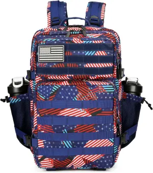 Military Tactical Backpacks Molle Army Assault Pack Hydration Pack Waist Belt Tactical Daypack Molle (SplicedFlag)