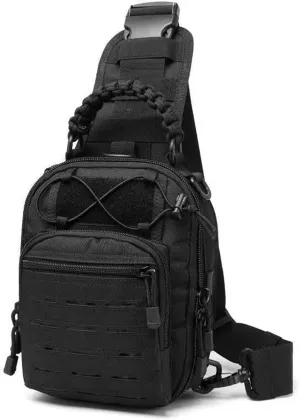 Military Tactical Shoulder Bag Sling Backpack Men Outdoor Chest Bag Climbing Camping Fishing Trekking Molle Bags Black L