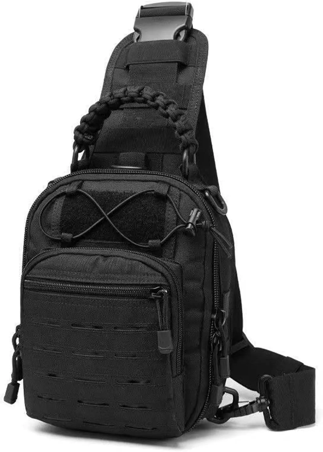 Military Tactical Shoulder Bag Sling Backpack Men Outdoor Chest Bag Climbing Camping Fishing Trekking Molle Bags Black L