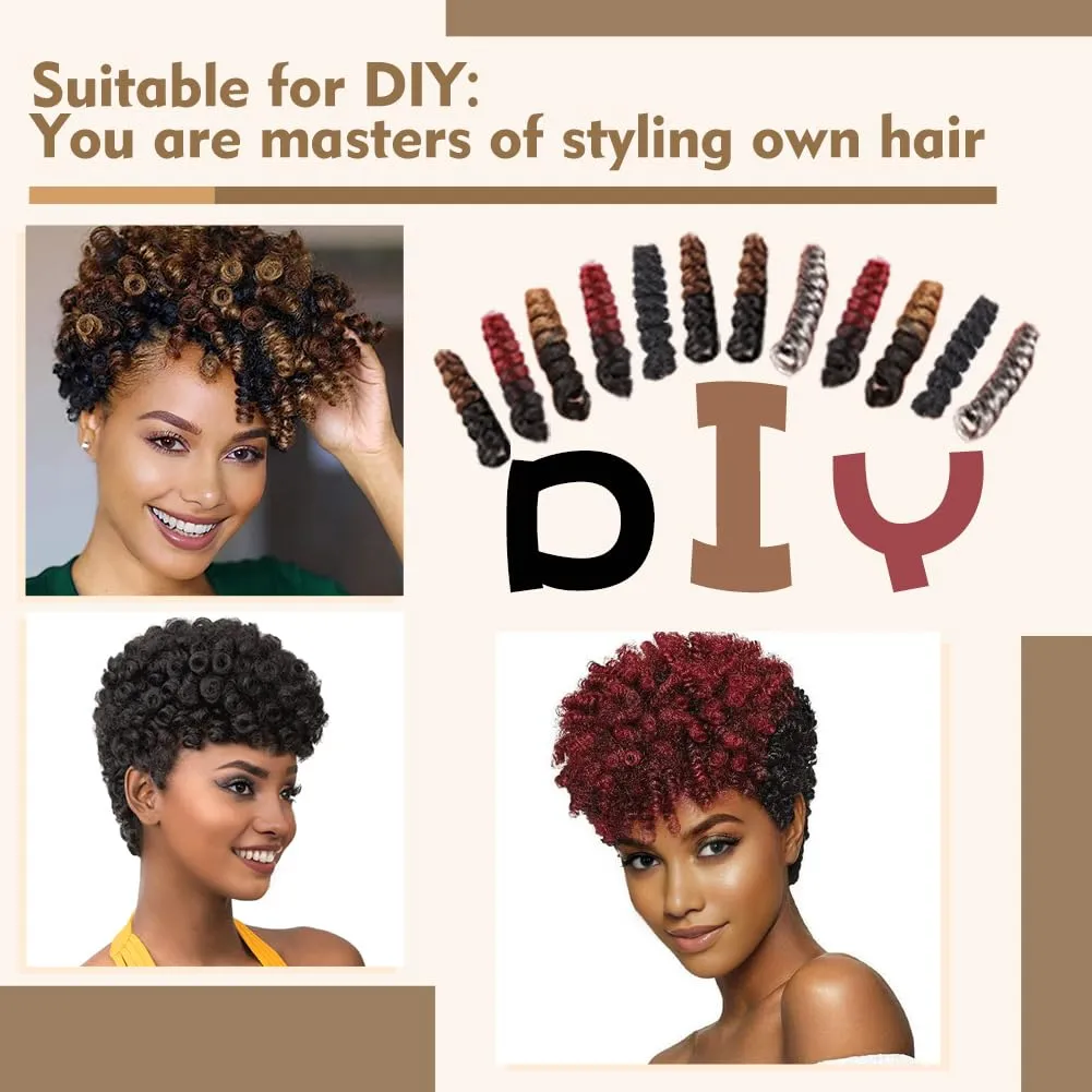 MIMAN 3 Packs 20 Inch Short Curly Crochet Hair for Black Women 8MM Spiral Curls Crochet Braids Synthetic Hair Extensions for Women DIY Mohawk Afro Braided Hairstyle (#1B)