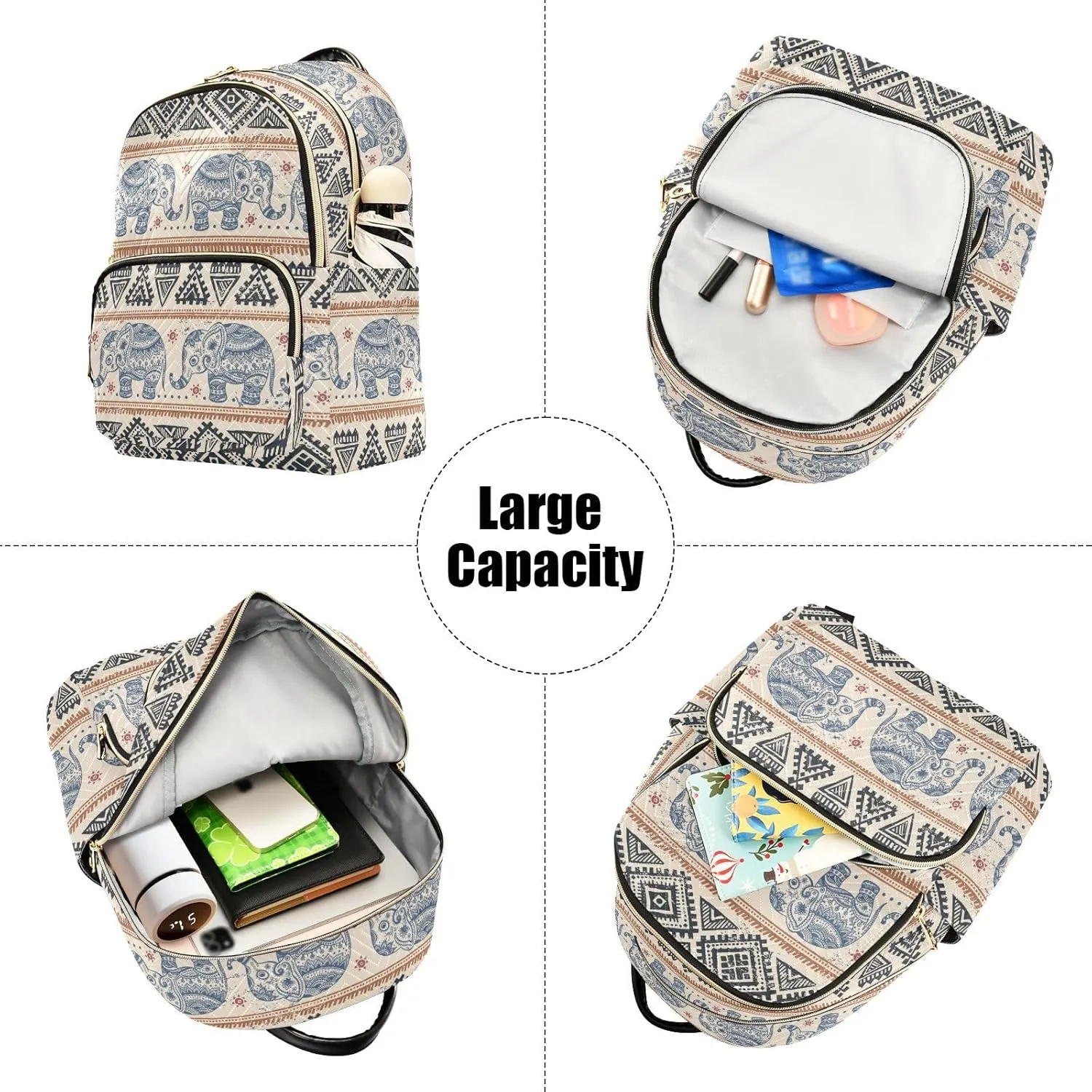 Mini Backpack Purse for Girls Elephant Casual Travel Daypacks Shoulder Bag for Ladies Women