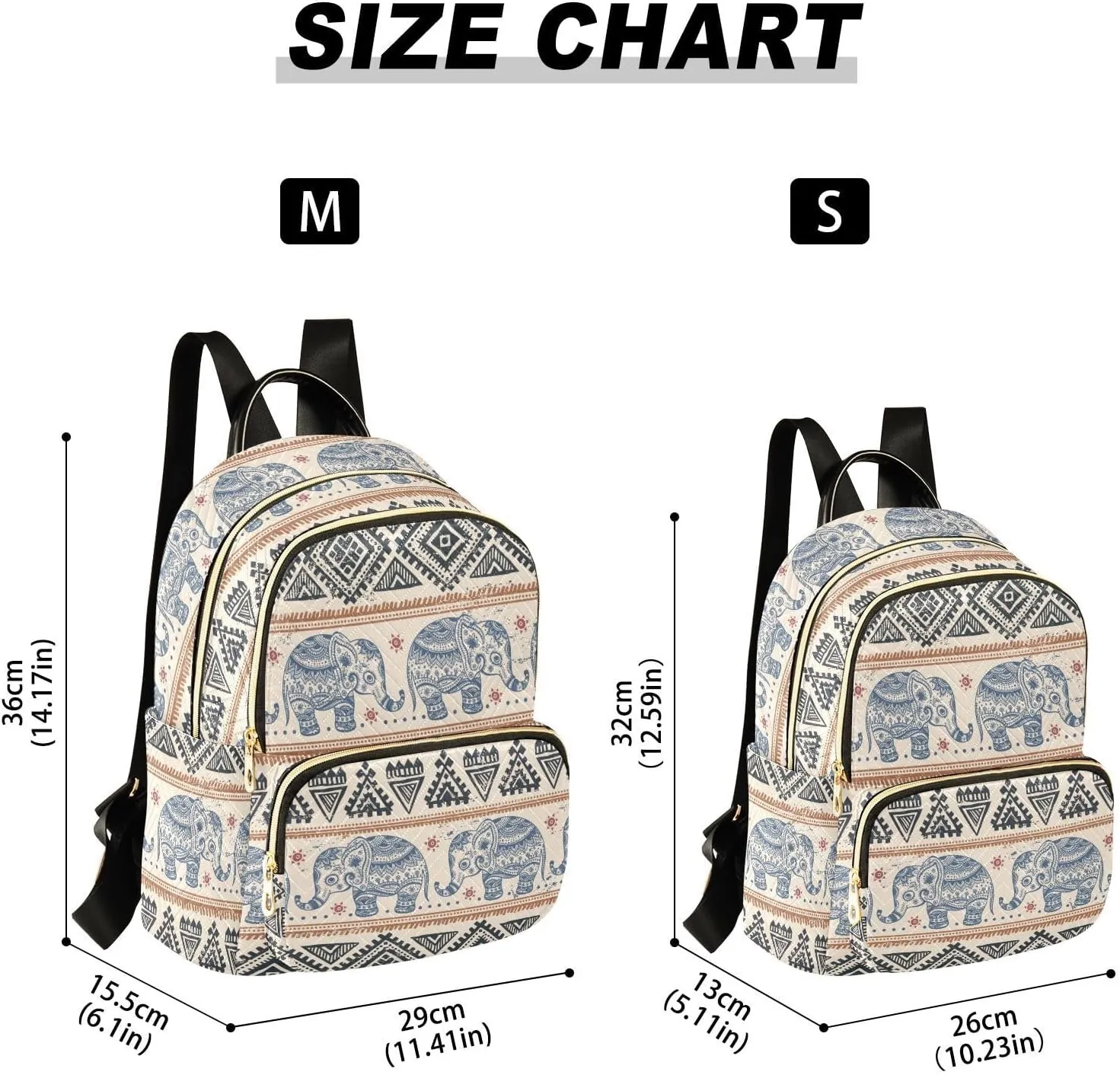Mini Backpack Purse for Girls Elephant Casual Travel Daypacks Shoulder Bag for Ladies Women