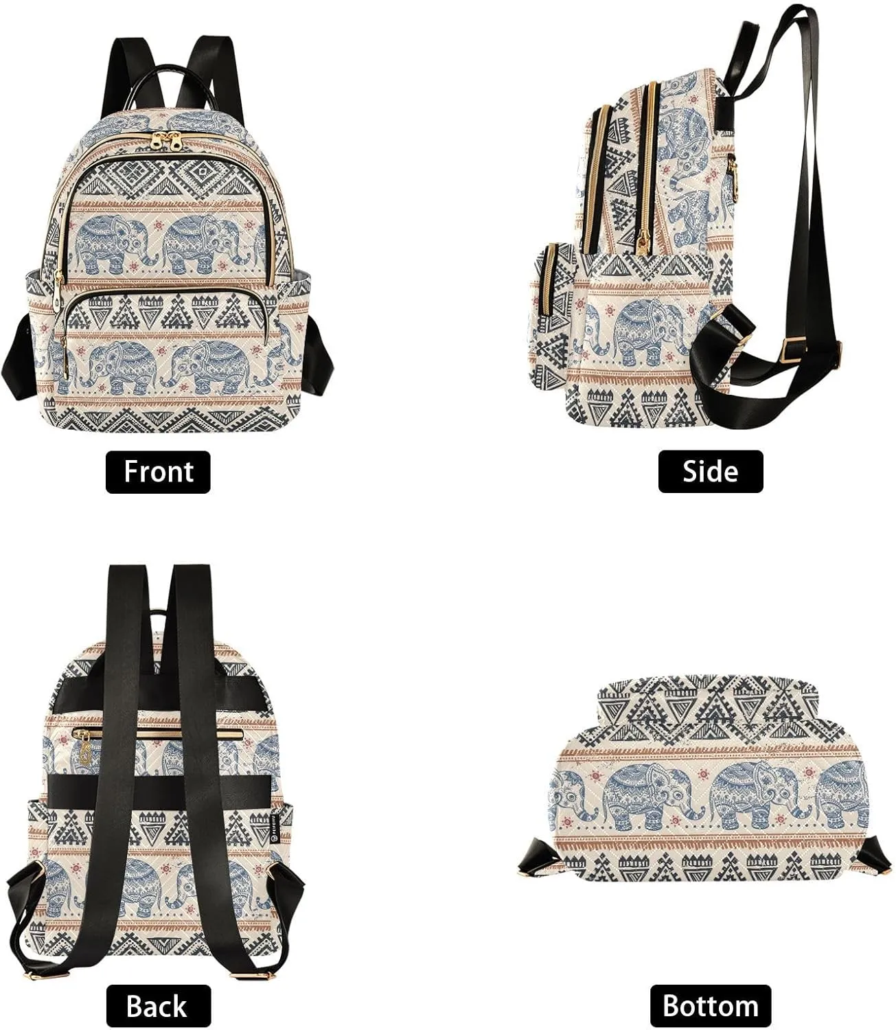 Mini Backpack Purse for Girls Elephant Casual Travel Daypacks Shoulder Bag for Ladies Women