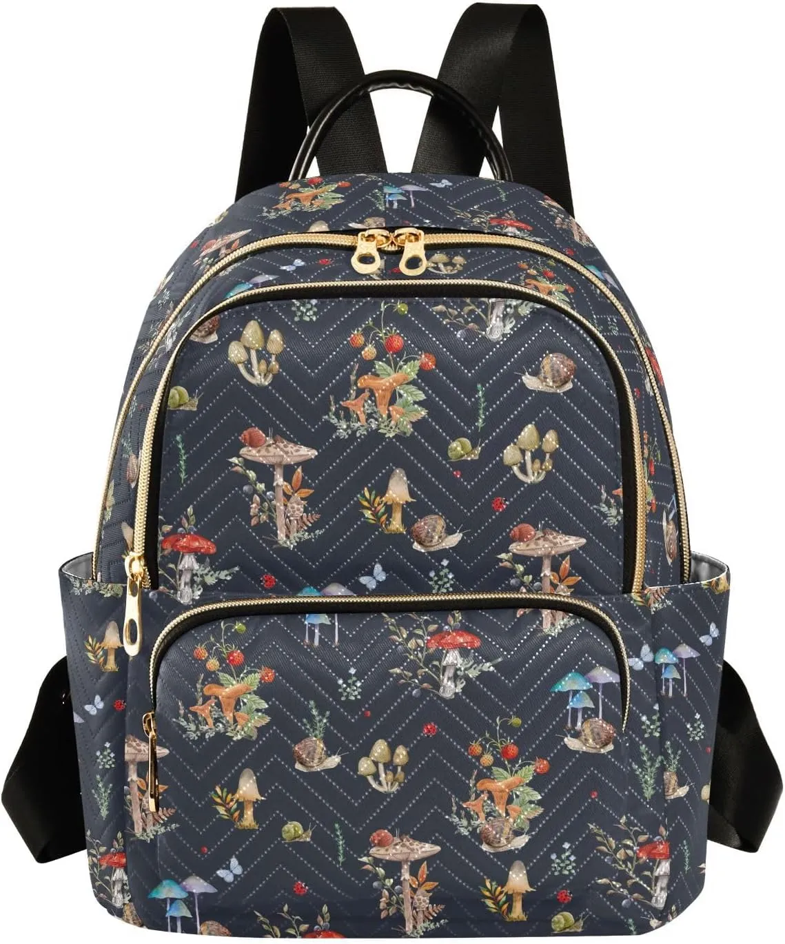 Mini Backpack Purse for Girls Mushroom Snail Casual Travel Daypacks Shoulder Bag for Ladies Women