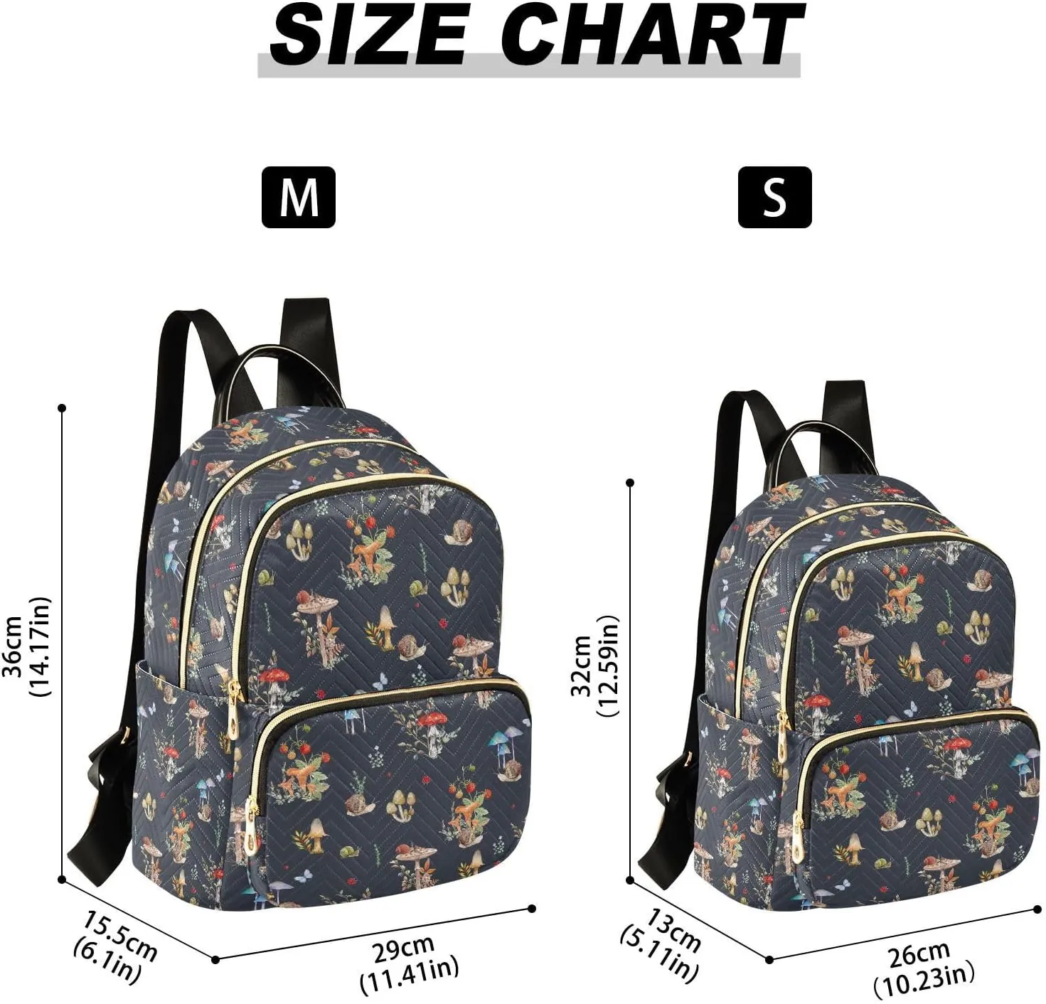 Mini Backpack Purse for Girls Mushroom Snail Casual Travel Daypacks Shoulder Bag for Ladies Women
