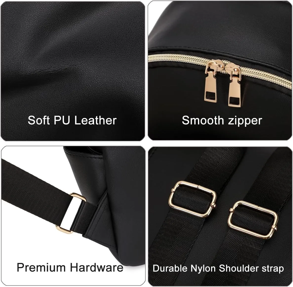 Mini Backpack Purse for Women PU Leather Small Backpack Fashion Multi Pockets Casual Daypacks Ladies Travel Shoulder Bags Haze blue