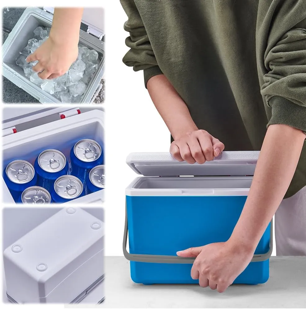Mini Insulated Hard Cooler Lunch Box, 5 Quart Small Cooler with Handle, Portable Ice Retention Cooler Lunch Boxes for Camping, Picnic, Beach