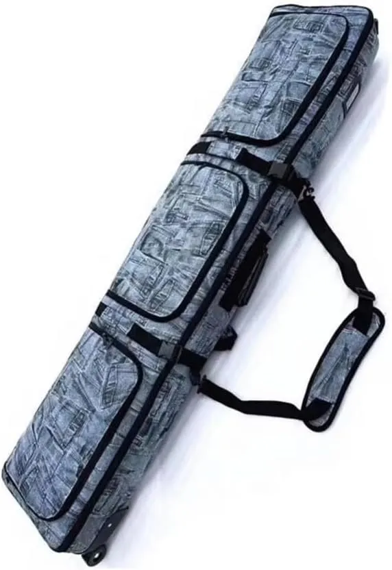 Mobile Padded Snowboard Bag Carrier, Low Roller Snowboard Bag, Ski and Snowboard Bag with Wheels, Padded Snowboarding Travel Bag for Flying, Ski Equipment Accessories