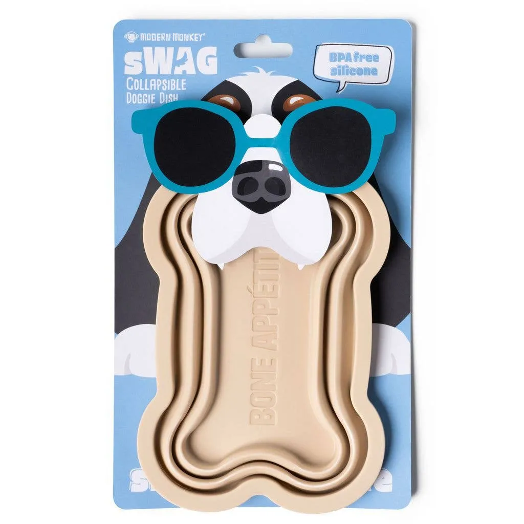 Modern Monkey sWAG Collapsible Doggie Dish