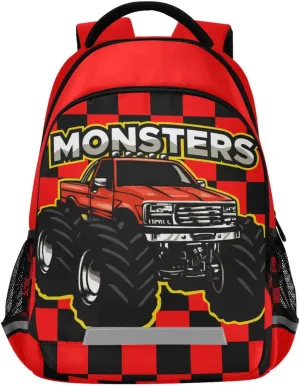 Monster Truck Backpack for Boys Girls School Backpack Kids Backpack Bookbag Elementary School Bag Travel Rucksack