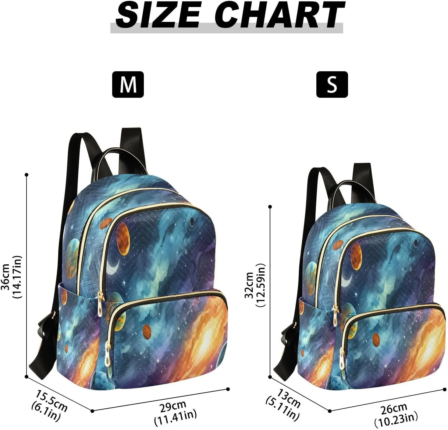 Moon Planets Nebula Dark Backpack Purse for Women Fashion Back Pack Shoulder Bag with Anti-theft Back for Hiking Work M